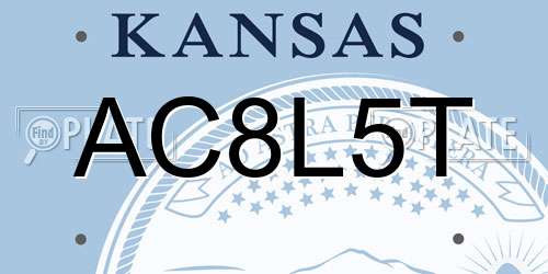 AC8L5T Kansas License Plate
