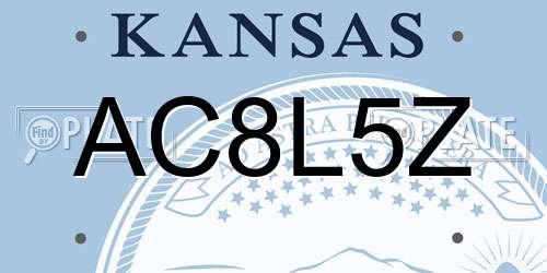 AC8L5Z Kansas License Plate