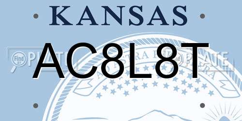 AC8L8T Kansas License Plate