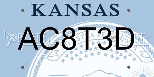 AC8T3D Kansas License Plate