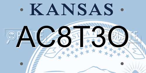 AC8T3O Kansas License Plate
