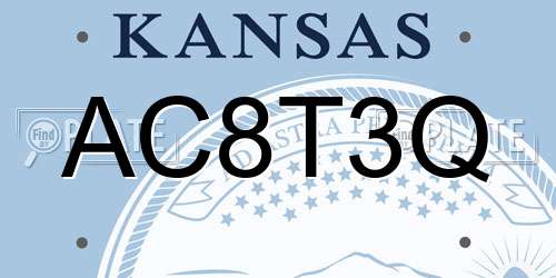 AC8T3Q Kansas License Plate