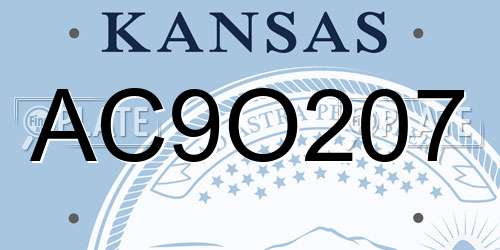 AC9O207 Kansas License Plate