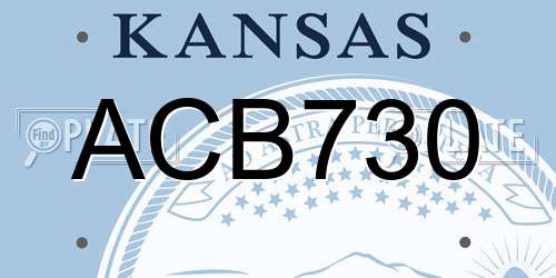 ACB730 Kansas License Plate