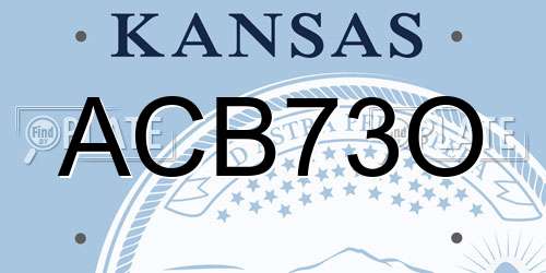 ACB73O Kansas License Plate