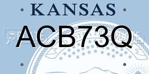 ACB73Q Kansas License Plate