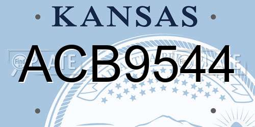 ACB9544 Kansas License Plate