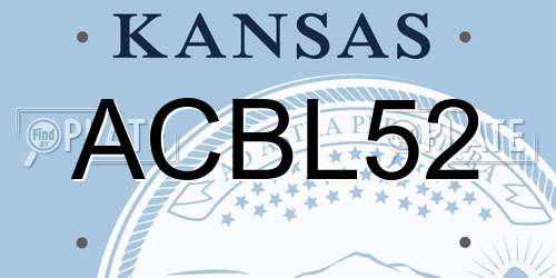 ACBL52 Kansas License Plate