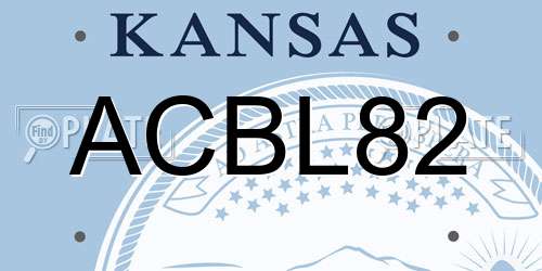 ACBL82 Kansas License Plate