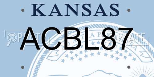 ACBL87 Kansas License Plate