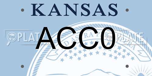 ACC0 Kansas License Plate