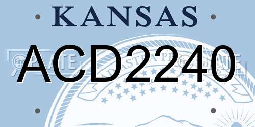 ACD2240 Kansas License Plate