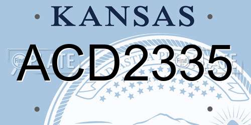 ACD2335 Kansas License Plate