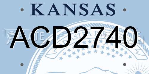 ACD2740 Kansas License Plate
