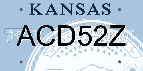 ACD52Z Kansas License Plate