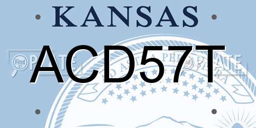 ACD57T Kansas License Plate