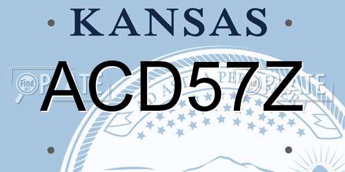 ACD57Z Kansas License Plate