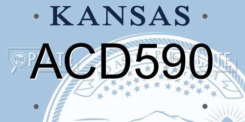 ACD590 Kansas License Plate