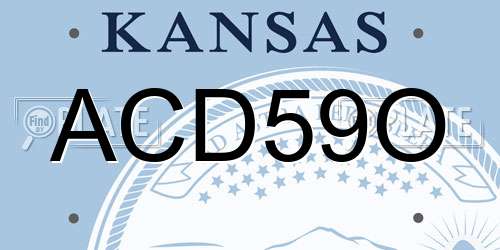 ACD59O Kansas License Plate