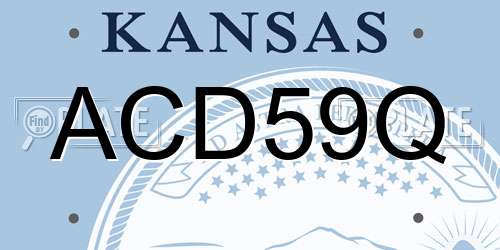 ACD59Q Kansas License Plate