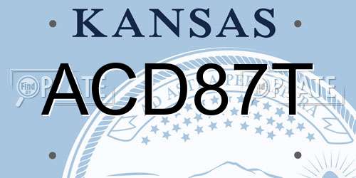 ACD87T Kansas License Plate