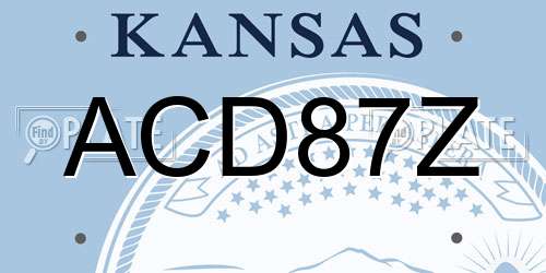 ACD87Z Kansas License Plate