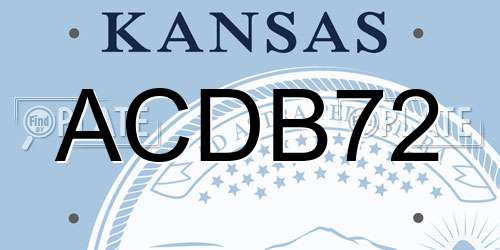 ACDB72 Kansas License Plate