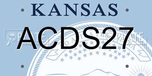 ACDS27 Kansas License Plate