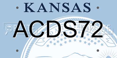 ACDS72 Kansas License Plate