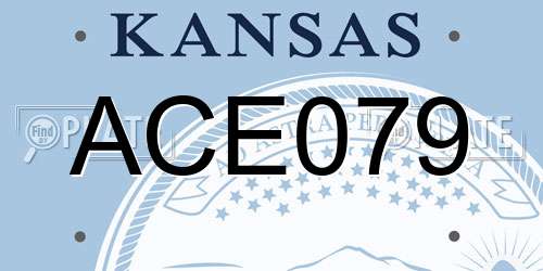 ACE079 Kansas License Plate