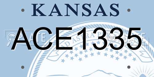 ACE1335 Kansas License Plate
