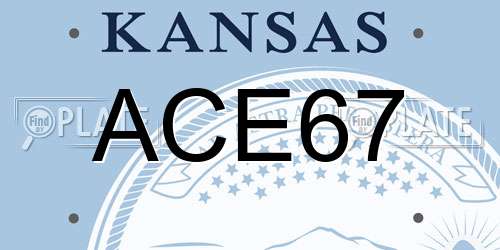 ACE67 Kansas License Plate