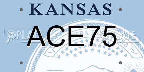 ACE75 Kansas License Plate