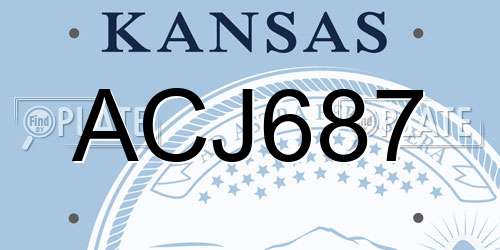 ACJ687 Kansas License Plate