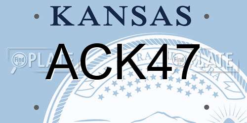 ACK47 Kansas License Plate