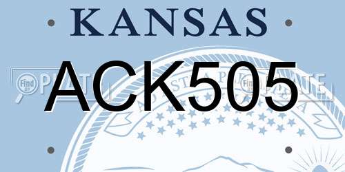 ACK505 Kansas License Plate
