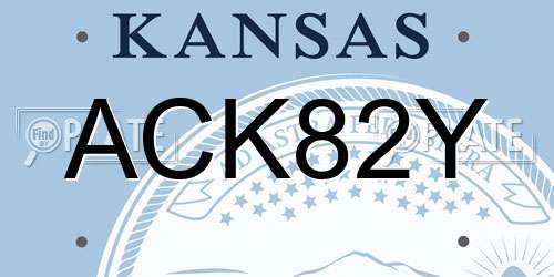 ACK82Y Kansas License Plate
