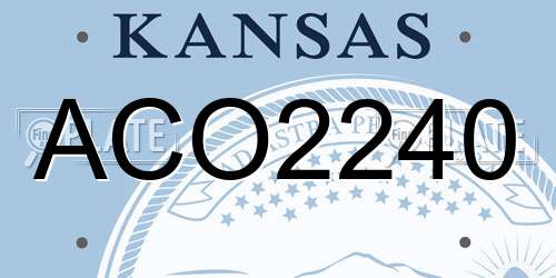 ACO2240 Kansas License Plate