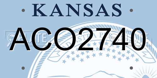 ACO2740 Kansas License Plate