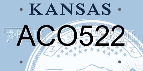 ACO522 Kansas License Plate
