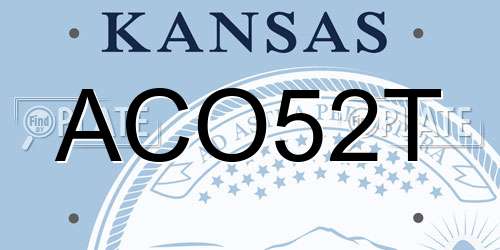 ACO52T Kansas License Plate