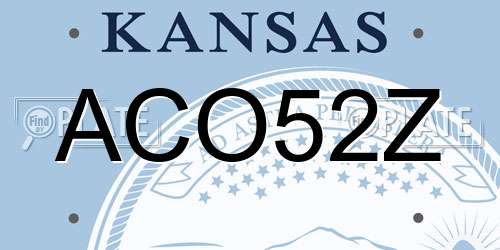 ACO52Z Kansas License Plate