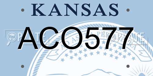ACO577 Kansas License Plate