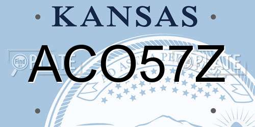 ACO57Z Kansas License Plate