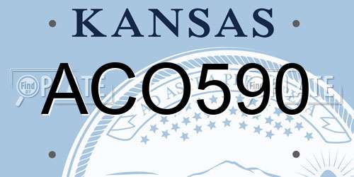 ACO590 Kansas License Plate