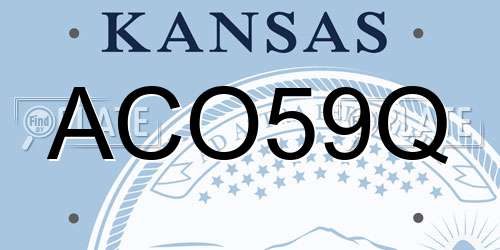 ACO59Q Kansas License Plate