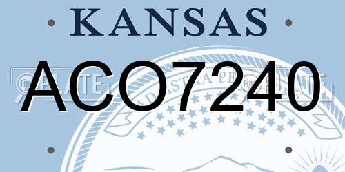 ACO7240 Kansas License Plate