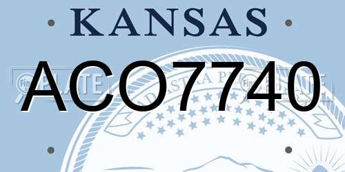 ACO7740 Kansas License Plate