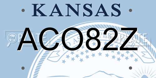 ACO82Z Kansas License Plate