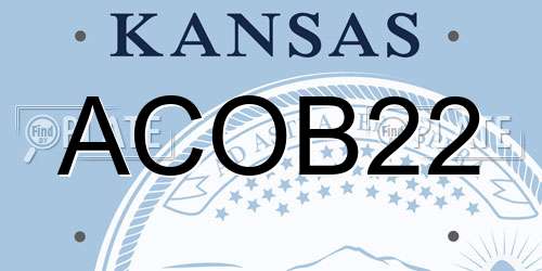 ACOB22 Kansas License Plate